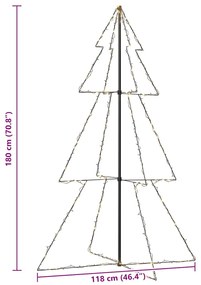 Árvore de Natal em cone 240 LEDs 118x180 cm interior e exterior