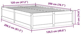 Estrutura de cama 120x200 cm madeira de pinho maciça branco2