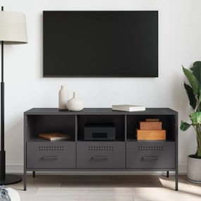Móvel de TV 100,5x39x50,5 cm aço preto