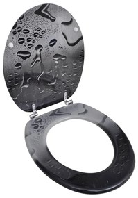 141482 vidaXL Tampa de sanita de MDF, design gota de água