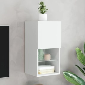 Móvel de TV c/ luzes LED 30,5x30x60 cm branco