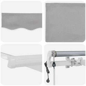Toldo Cinzento-Claro Cinzento-claro 500 × 300 cm Cinzento-claro