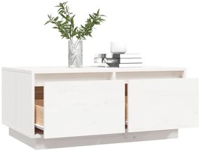 Mesa de centro 80x50x35 cm madeira de pinho maciça branco