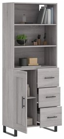 Armário alto 69,5x34x180 cm derivados de madeira sonoma cinza
