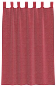 Cortinas de voile com bolsos para varão 2 pcs vermelho tinto