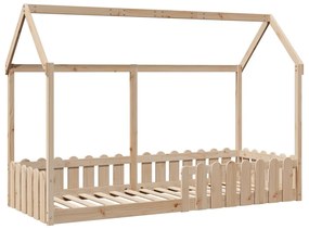 Cama infantil formato casa 80x200 cm madeira de pinho maciça