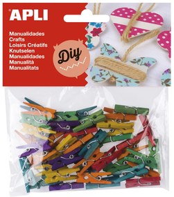 Kit Manualidades – Mini Molas Coloridas em Madeira – 45 Un. – Apli