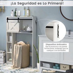 Armario de casa de banho para sanita com prateleiras nas portas 84 x 17 x 128 cm Branco