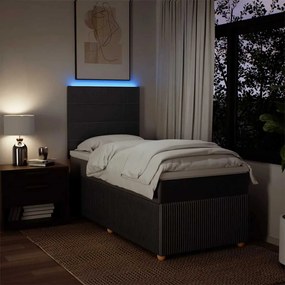 Cama com molas/colchão 100x200 cm tecido castanho-escuro