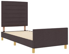 Cama vidaXL Marrom Escuro 90x200 cm Tecido
