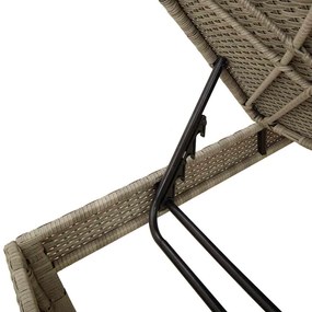 Espreguiçadeira almofadão 55x200x44cm vime PE cinzento-claro