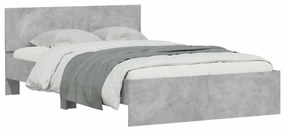 Estrutura de cama com cabeceira 120x190 cm cinzento cimento