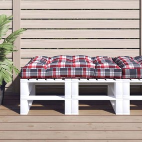 vidaXL Almofadão p/ sofá de paletes 120x80x12cm tecido xadrez vermelho