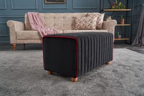 Pouffe Mabel – Anthracite/Pink – 80x40x40 cm