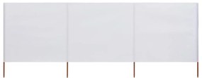 Para-vento com 3 painéis 400x80 cm tecido branco areia