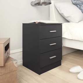 vidaXL Mesa de cabeceira 38x35x56 cm derivados de madeira preto