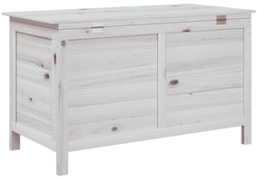 Caixa de arrumação p/ jardim 99x49,5x58,5cm abeto maciço branco