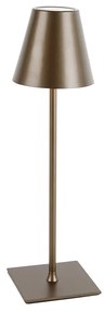 LED Tafellamp brons 3-staps dimbaar in kelvin oplaadbaar - Tazza Moderno