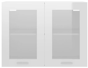Armário de parede c/ vidro 80x31x60 cm contraplacado branco