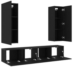 Conjunto de Estante de TV vidaXL com 4 Peças Montadas na Parede em Mad