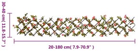  Treliça hera artificial extensível 5 pcs 180x20 cm rosa escuro