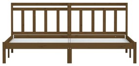 Estrutura de cama 200x200 cm pinho maciço castanho mel