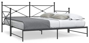 Cama de dia com gavetão sem colchão 100x200 cm aço preto