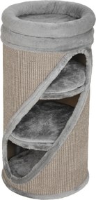 PawHut Toca arranhador 75 cm de altura Ø 35 cm 4 níveis com 3 ninhos, cama de pelúcia removível e lavável, superfície de sisal | Aosom Portugal