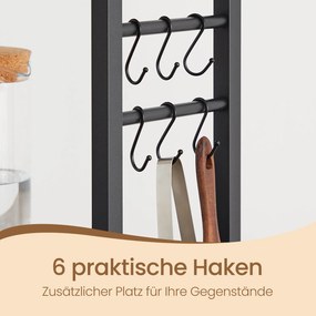 Armário de cozinha com estante para micro-ondas 40 x 80 x 167 cm Greige-Preto