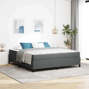 vidaXL Cama Box Cinza Escuro 180 x 200 cm tecido