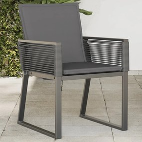 vidaXL Cadeiras de jardim com almofadões 4 pcs vime PE preto