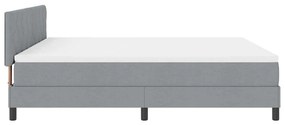 Cama Box Spring com Colchão Cinza Claro 180x200 cm Tecido
