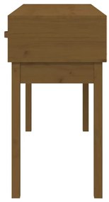 Mesa consola 114x40x75 cm madeira de pinho maciça castanho mel
