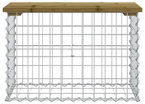 Banco de jardim c/ design gabião 63x31,5x42 cm pinho impregnado
