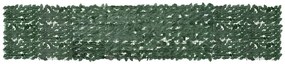 Tela de varanda com folhas verde-escuras 400x75 cm