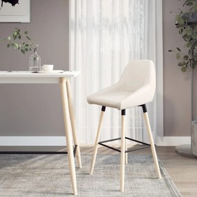 vidaXL Banco de bar tecido cor creme