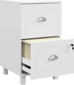 Bloco de Gavetas com 2 Gavetas Fechadura e Barras para Documentos A4 e Carta 40x41,5x67,5 cm Branco