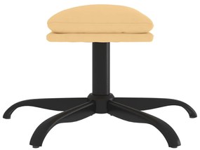 Apoio de pés tecido de microfibra 60x60x36 cor creme