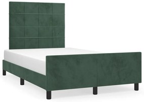 Estrutura de cama com colchão verde escuro 120x190 cm Veludo