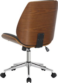 Cadeira de Escritório Mitch Chrome Preto e nogueira
