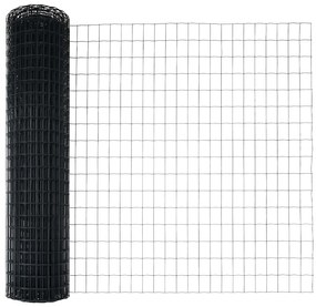 Cerca Euro com 22 Postes U Cinza 1x25 m Aço
