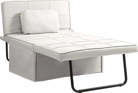 Sofá-Cama "Açores" 3 em 1 - Branco Gelo - 95x179x78 cm - Linho e Metal