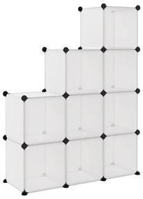 Organizador de arrumação com 9 cubos PP transparente