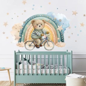Papel de parede autoadesivo - Urso numa bicicleta