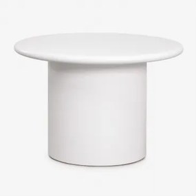Mesa De Centro Redonda Em Cimento Namara Ø60 Cm & Branco - Sklum
