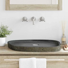 vidaXL Lavabo Cinzeto (55-65) x (40-50) x 6 cm Pedra de Rio