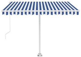 Toldo automático independente 350x250 cm azul e branco