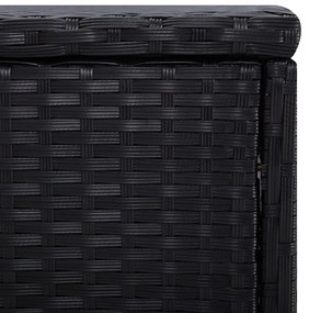 3 pcs espreguiçadeiras jardim c/ mesa de centro vime PE preto