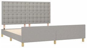 Estrutura de cama sem colchão 160x200 cm tecido cinzento-claro