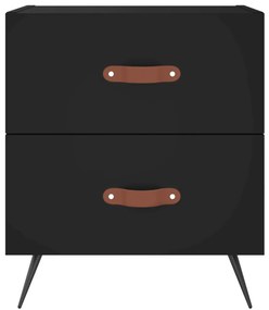 Mesas de cabeceira 2 pcs 40x35x47,5 cm deriv. de madeira preto